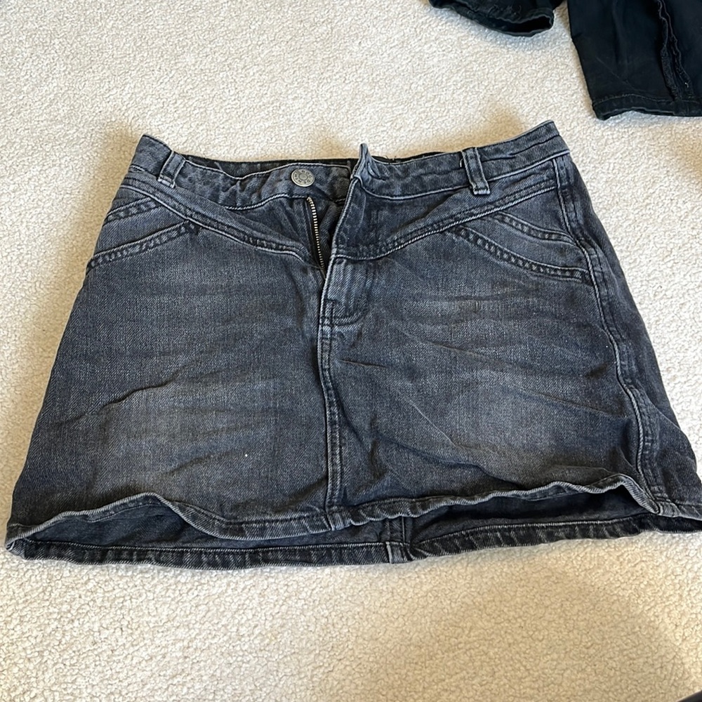 black jean skirt